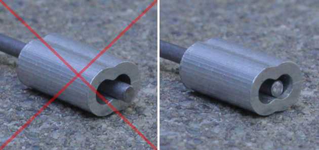 Comparison Images of Correct and Incorrect Cable Ferrule Position